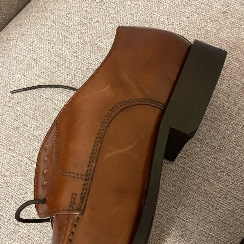 Bostonian Ricardo Lace Up Brown Derby Dress Shoes, Genuine Leather Round Toe 9 - Picture 12 of 16